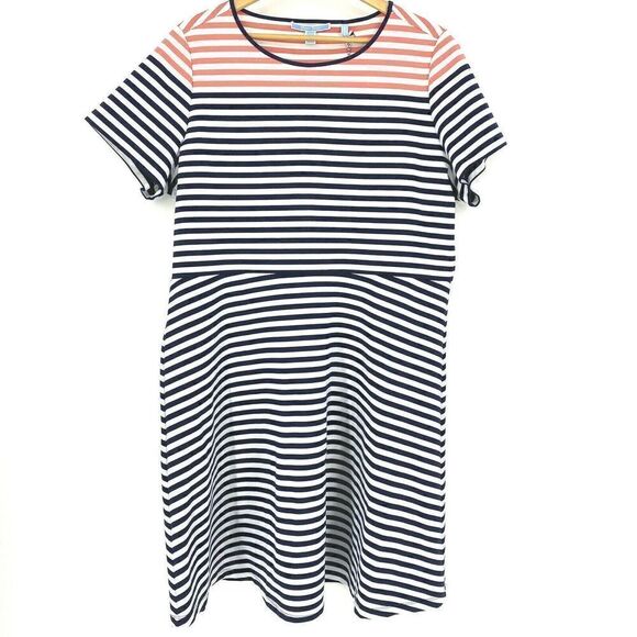 Draper James Dress Stripe Ponte A Line - Picture 1 of 8